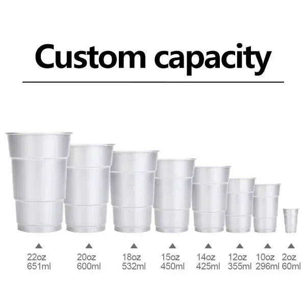 Festival Recyclable Custom Retail Dispos Aluminum Metal Tumbler Mug Party Drink Cold Drinking Wine Beer Cups Disposable