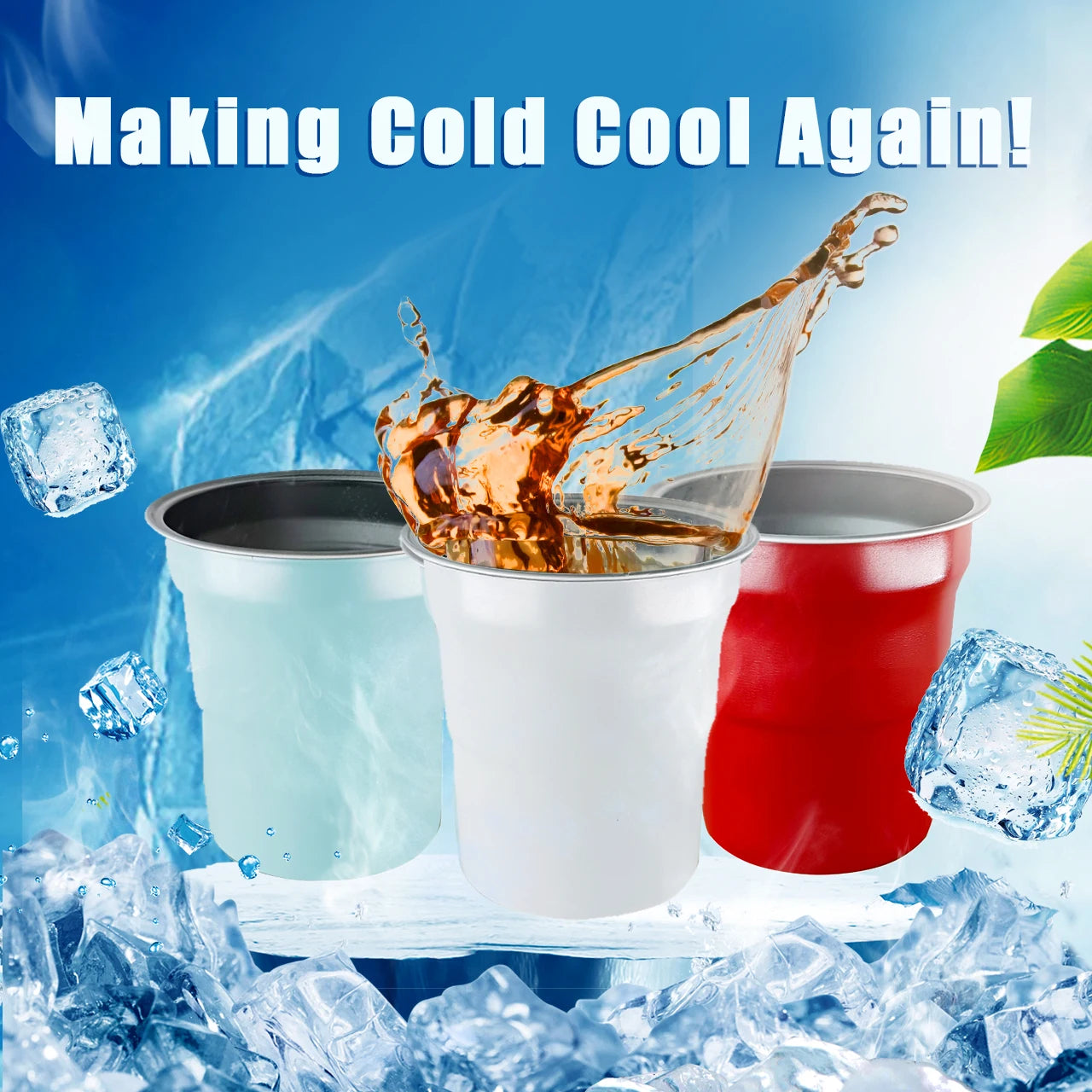 New Design Reusable Aluminum Drinking Cup 9oz 16oz 20oz Disposable Coffee Mug Aluminum Cups