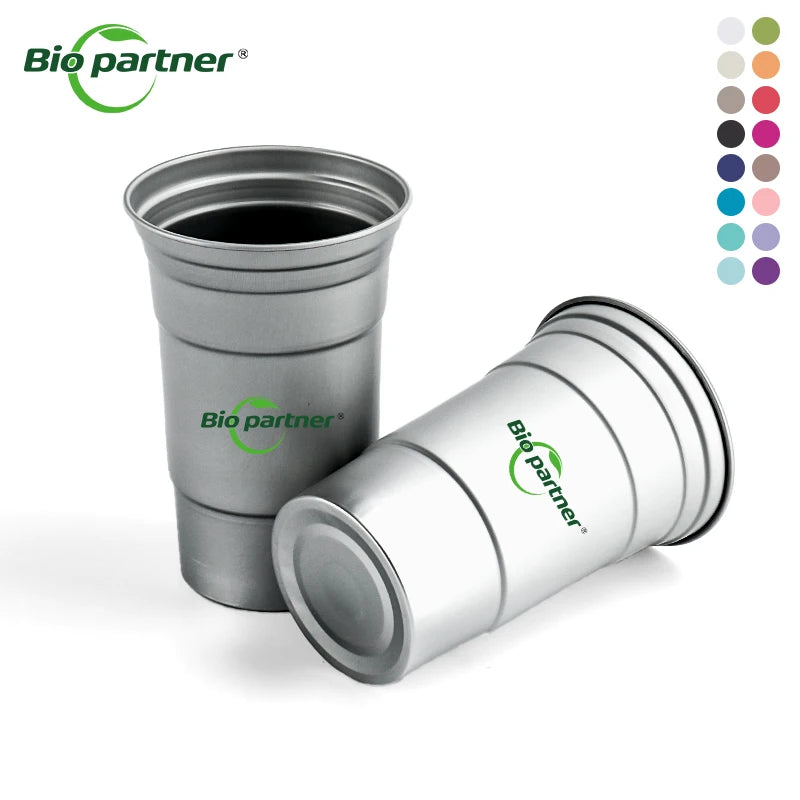 Festival Recyclable Custom Retail Dispos Aluminum Metal Tumbler Mug Party Drink Cold Drinking Wine Beer Cups Disposable